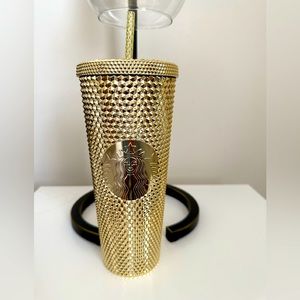 Starbucks Gold studded holiday cold cup